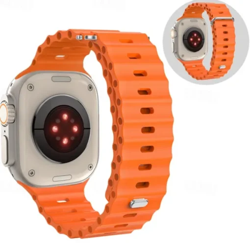 Ocean Band Compatible with Apple Watch band 38mm 40mm 41mm 42mm 44mm 45mm 49mm Waterproof Adjustable Women Men Silicone Strap Replacement Wristband for iwatch Series Ultra 8 7 6 5 4 3 2 1 SE