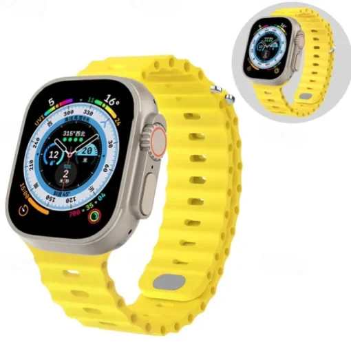 Ocean Band Compatible with Apple Watch band 38mm 40mm 41mm 42mm 44mm 45mm 49mm Waterproof Adjustable Women Men Silicone Strap Replacement Wristband for iwatch Series Ultra 8 7 6 5 4 3 2 1 SE