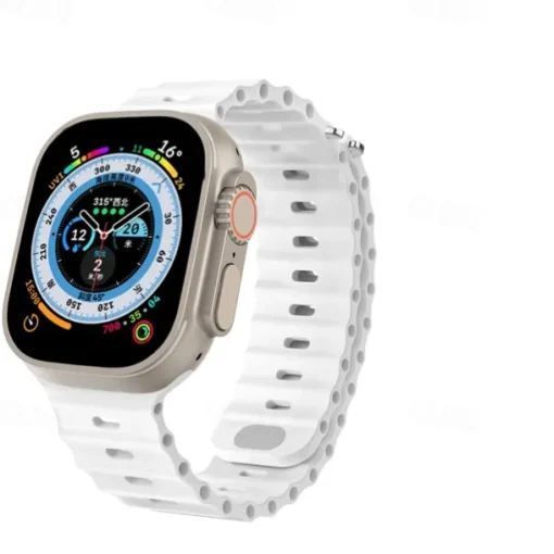 Ocean Band Compatible with Apple Watch band 38mm 40mm 41mm 42mm 44mm 45mm 49mm Waterproof Adjustable Women Men Silicone Strap Replacement Wristband for iwatch Series Ultra 8 7 6 5 4 3 2 1 SE