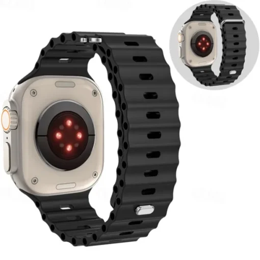 Ocean Band Compatible with Apple Watch band 38mm 40mm 41mm 42mm 44mm 45mm 49mm Waterproof Adjustable Women Men Silicone Strap Replacement Wristband for iwatch Series Ultra 8 7 6 5 4 3 2 1 SE