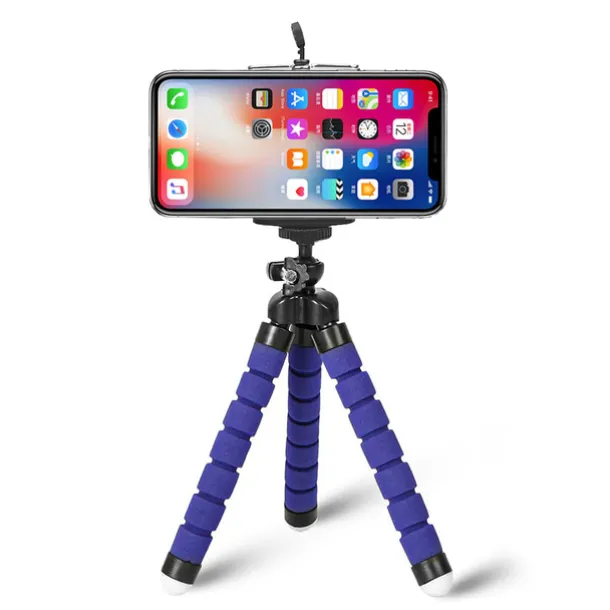 Octopus Leg Style Tripod Flexible Portable Adjustable Slip Resistant Phone Holder Mini Support with Clip for Desk Selfies Vlogging Live Streaming Compatible with Cellphone Smartphone Accessory