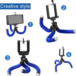 Octopus Leg Style Tripod Flexible Portable Adjustable Slip Resistant Phone Holder Mini Support with Clip for Desk Selfies Vlogging Live Streaming Compatible with Cellphone Smartphone Accessory