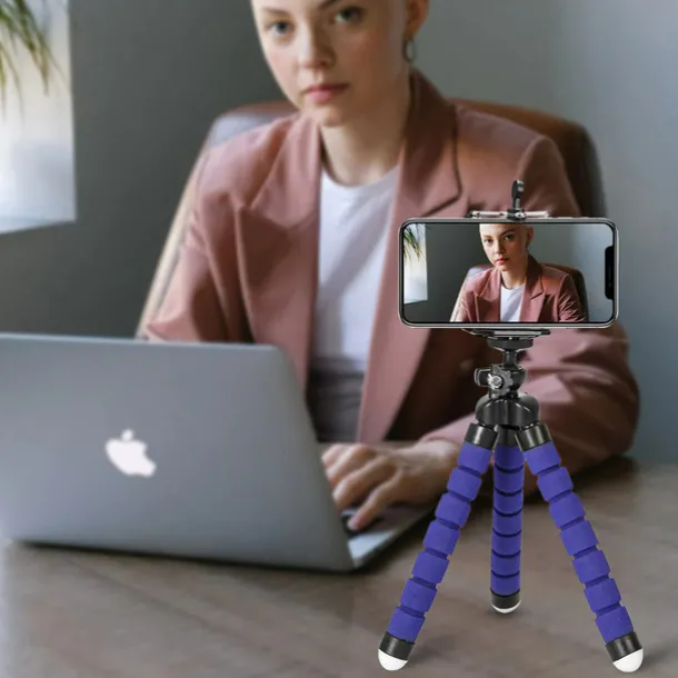 Octopus Leg Style Tripod Flexible Portable Adjustable Slip Resistant Phone Holder Mini Support with Clip for Desk Selfies Vlogging Live Streaming Compatible with Cellphone Smartphone Accessory