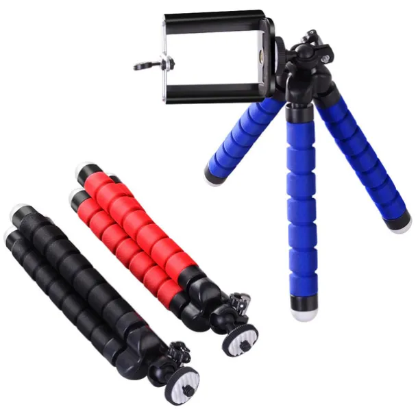 Octopus Leg Style Tripod Flexible Portable Adjustable Slip Resistant Phone Holder Mini Support with Clip for Desk Selfies Vlogging Live Streaming Compatible with Cellphone Smartphone Accessory