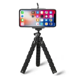Octopus Leg Style Tripod Flexible Portable Adjustable Slip Resistant Phone Holder Mini Support with Clip for Desk Selfies Vlogging Live Streaming Compatible with Cellphone Smartphone Accessory