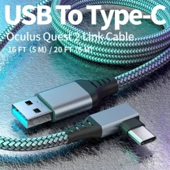 Oculus Quest2 Link Cable Computer VR Game Console VR Glasses USB To Type-c Connection Cable
