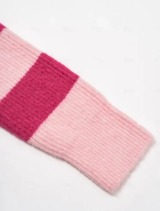 Off Shoulder Ribbed Knit Wool Blend Fall / Winter Causal Rose Red Sweater