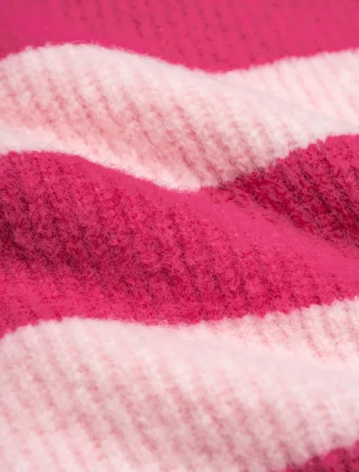 Off Shoulder Ribbed Knit Wool Blend Fall / Winter Causal Rose Red Sweater