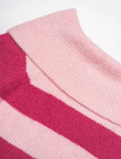 Off Shoulder Ribbed Knit Wool Blend Fall / Winter Causal Rose Red Sweater