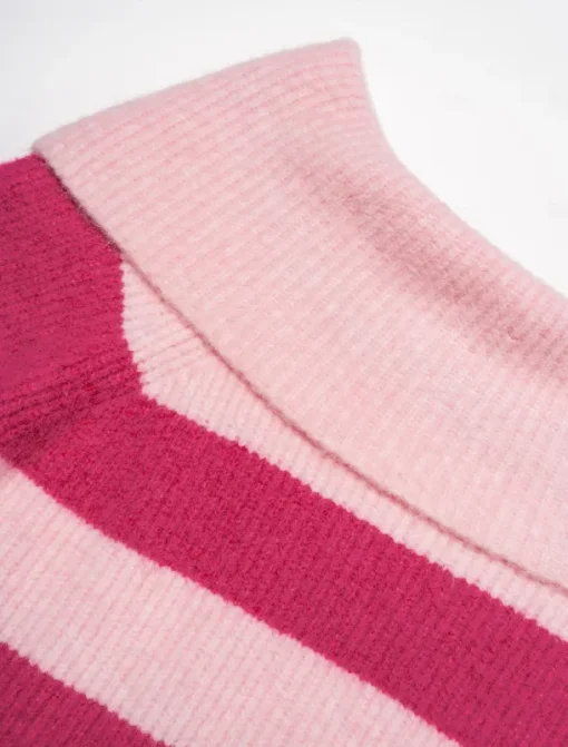 Off Shoulder Ribbed Knit Wool Blend Fall / Winter Causal Rose Red Sweater