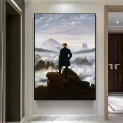 Oil painting Caspar David Friedrich Hand painted Wanderer above the Sea of Fog oil painting by Caspar David Friedrich Painting on canvas Large wall art Room decor Office decor Gift for man