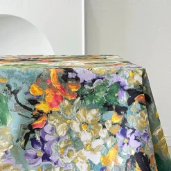 Oil Painting Design Tablecloth Artistic and Elegant Table Cover Featuring Classic Oil Painting Patterns Ideal for Adding a Unique and Sophisticated Touch to Your Dining Table Perfect for Home Decor a