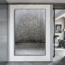 Oil Painting Hand Painted Vertical Abstract Landscape Classic Modern Rolled Canvas (No Frame)