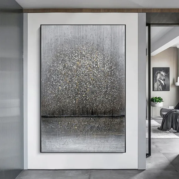 Oil Painting Hand Painted Vertical Abstract Landscape Classic Modern Rolled Canvas (No Frame)