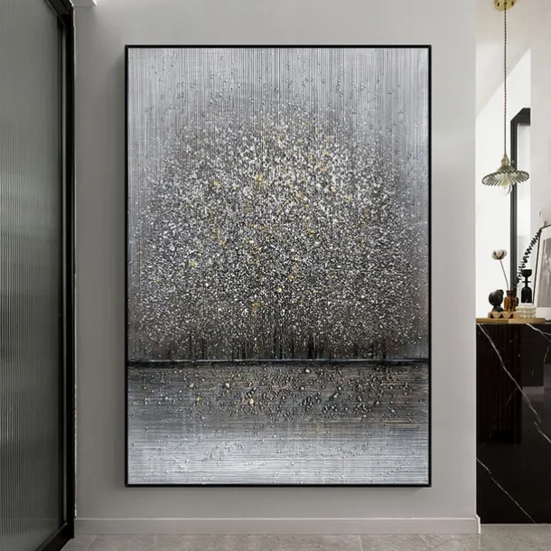 Oil Painting Hand Painted Vertical Abstract Landscape Classic Modern Rolled Canvas (No Frame)