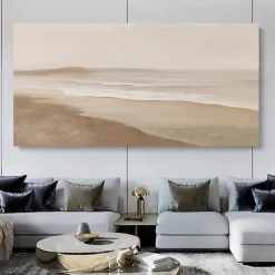 Oil painting Wabi Sabi Painting hand painted Large Beige Art Brown 3D Minimalist Painting on Canvas Brown 3D Texture Wall Art Neutral Beige Arch Plaster Painting