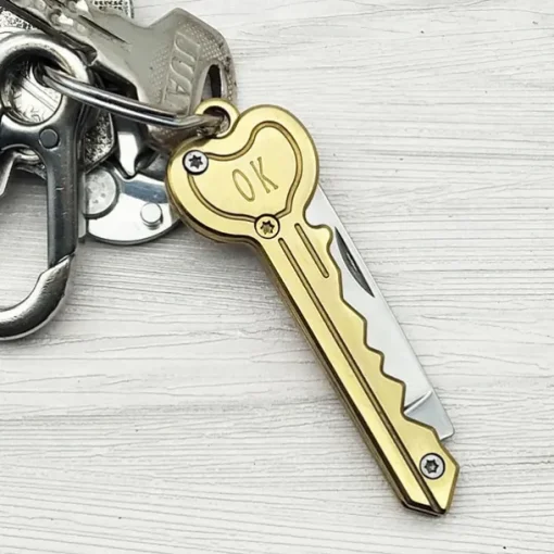 OK Foldable Knife Key Chain Mini Pocket Knife Box Cutter Keychain Pendant Color Handle Decoration