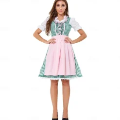 Oktoberfest Apron Trachtenkleider Oktoberfest / Beer Bavarian Bavarian German Wiesn Women's Traditional Style Cloth Blouse Dress Apron