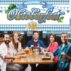 Oktoberfest Banner Hanging Flag Door Curtain Beer Theme Couplet Background Cloth Festival Hanging Cloth