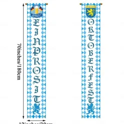 Oktoberfest Banner Hanging Flag Door Curtain Beer Theme Couplet Background Cloth Festival Hanging Cloth
