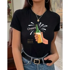 Oktoberfest Bavarian Beer T-shirt Print Street Style T-shirt For Men's Women's Unisex Adults' Hot Stamping 100% Cotton Casual Daily