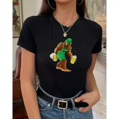 Oktoberfest Bavarian Beer T-shirt Print Street Style T-shirt For Men's Women's Unisex Adults' Hot Stamping 100% Cotton Casual Daily