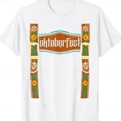 Oktoberfest Beer Bavarian T-shirt Lederhosen Anime 3D Graphic For Men's Adults' Oktoberfest Beer Masquerade 3D Print Vacation Casual Daily