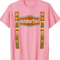 Oktoberfest Beer Bavarian T-shirt Lederhosen Anime 3D Graphic For Men's Adults' Oktoberfest Beer Masquerade 3D Print Vacation Casual Daily