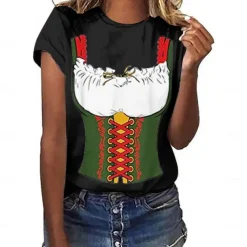 Oktoberfest Beer Bavarian T-shirt Anime 3D Graphic For Women's Adults' Oktoberfest Beer Masquerade 3D Print Casual Daily