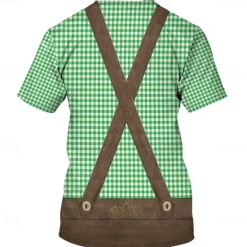 Oktoberfest Beer Bavarian T-shirt Lederhosen 3D Graphic For Men's Adults' Carnival Oktoberfest Beer 3D Print Party Casual Daily