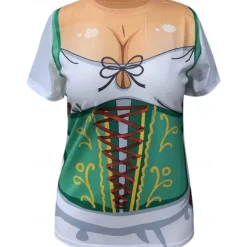Oktoberfest Beer Bavarian T-shirt Lederhosen 3D Graphic For Women's Adults' Carnival Oktoberfest Beer 3D Print Party Casual Daily