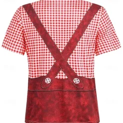 Oktoberfest Beer Bavarian Outfits T-shirt Lederhosen 3D Graphic For Men's Adults' Oktoberfest Beer 3D Print Party Casual Daily