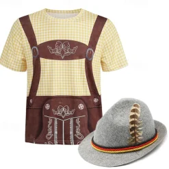 Oktoberfest Beer Bavarian Outfits T-shirt Lederhosen 3D Graphic For Men's Adults' Oktoberfest Beer 3D Print Party Casual Daily