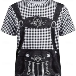 Oktoberfest Beer Bavarian Outfits T-shirt Lederhosen 3D Graphic For Men's Adults' Oktoberfest Beer 3D Print Party Casual Daily