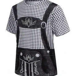Oktoberfest Beer Bavarian Outfits T-shirt Lederhosen 3D Graphic For Men's Adults' Oktoberfest Beer 3D Print Party Casual Daily