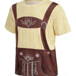 Oktoberfest Beer Bavarian Outfits T-shirt Lederhosen 3D Graphic For Men's Adults' Oktoberfest Beer 3D Print Party Casual Daily