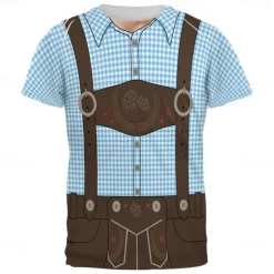 Oktoberfest Beer Bavarian T-shirt Lederhosen 3D Graphic For Men's Adults' Carnival Oktoberfest Beer 3D Print Party Casual Daily