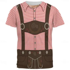 Oktoberfest Beer Bavarian T-shirt Lederhosen 3D Graphic For Men's Adults' Carnival Oktoberfest Beer 3D Print Party Casual Daily