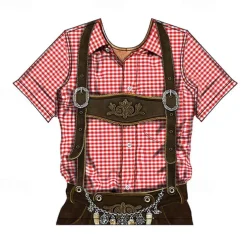 Oktoberfest Beer Bavarian T-shirt Lederhosen 3D Graphic For Men's Adults' Carnival Oktoberfest Beer 3D Print Party Casual Daily