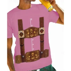 Oktoberfest Beer Bavarian T-shirt Lederhosen 3D For Men's Adults' Carnival Oktoberfest Beer Hot Stamping Party Casual Daily