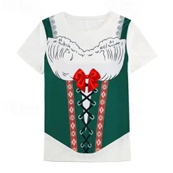 Oktoberfest Beer T-shirt Dirndl Graphic For Women's Adults' Carnival Oktoberfest Beer 3D Print Party Vacation