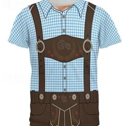 Oktoberfest Beer T-shirt Lederhosen Graphic For Couple's Men's Women's Adults' Oktoberfest Beer 3D Print Vacation Party