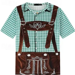 Oktoberfest Beer T-shirt Lederhosen Graphic For Men's Adults' Carnival Oktoberfest Beer 3D Print Party Vacation