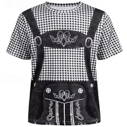 Oktoberfest Beer T-shirt Lederhosen Graphic For Men's Adults' Carnival Oktoberfest Beer 3D Print Party Vacation