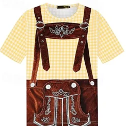Oktoberfest Beer T-shirt Lederhosen Graphic For Men's Adults' Carnival Oktoberfest Beer 3D Print Party Vacation