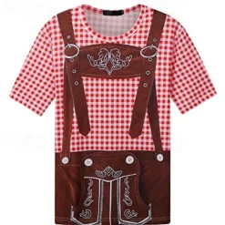 Oktoberfest Beer T-shirt Lederhosen Graphic For Men's Adults' Carnival Oktoberfest Beer 3D Print Party Vacation