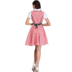 Oktoberfest Blouse / Shirt Dirndl Lederhosen Bavarian Couple Oktoberfest Couple German Munich Wiesn Men's Women's Traditional Style Cloth Blouse Dress Shorts