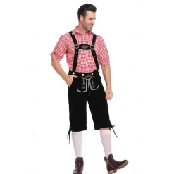 Oktoberfest Blouse / Shirt Dirndl Lederhosen Bavarian Couple Oktoberfest Couple German Munich Wiesn Men's Women's Traditional Style Cloth Blouse Dress Shorts