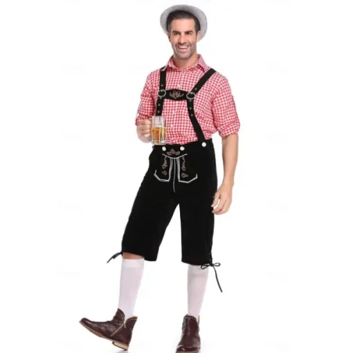 Oktoberfest Blouse / Shirt Dirndl Lederhosen Bavarian Couple Oktoberfest Couple German Munich Wiesn Men's Women's Traditional Style Cloth Blouse Dress Shorts
