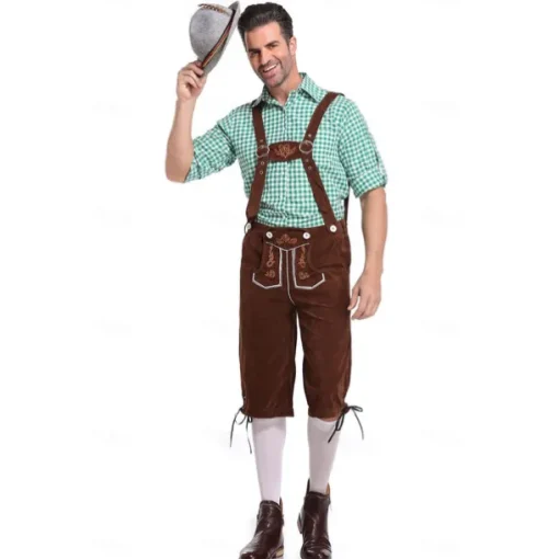 Oktoberfest Blouse / Shirt Dirndl Lederhosen Bavarian Couple Oktoberfest Couple German Munich Wiesn Men's Women's Traditional Style Cloth Blouse Dress Shorts